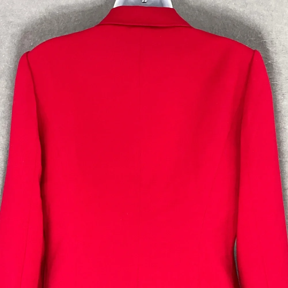 Calvin Klein Red Stretch Blazer Jacket Women's Size 6 Career Office - Picture 7 of 16